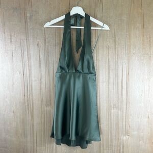 Zara Silky Sage Short Dress